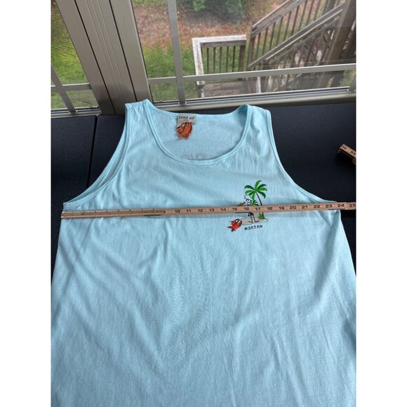 Pirana Joe Roatan Tank Top Light Blue Pirate Ship Graphic Men's XXL - Picture 9 of 10